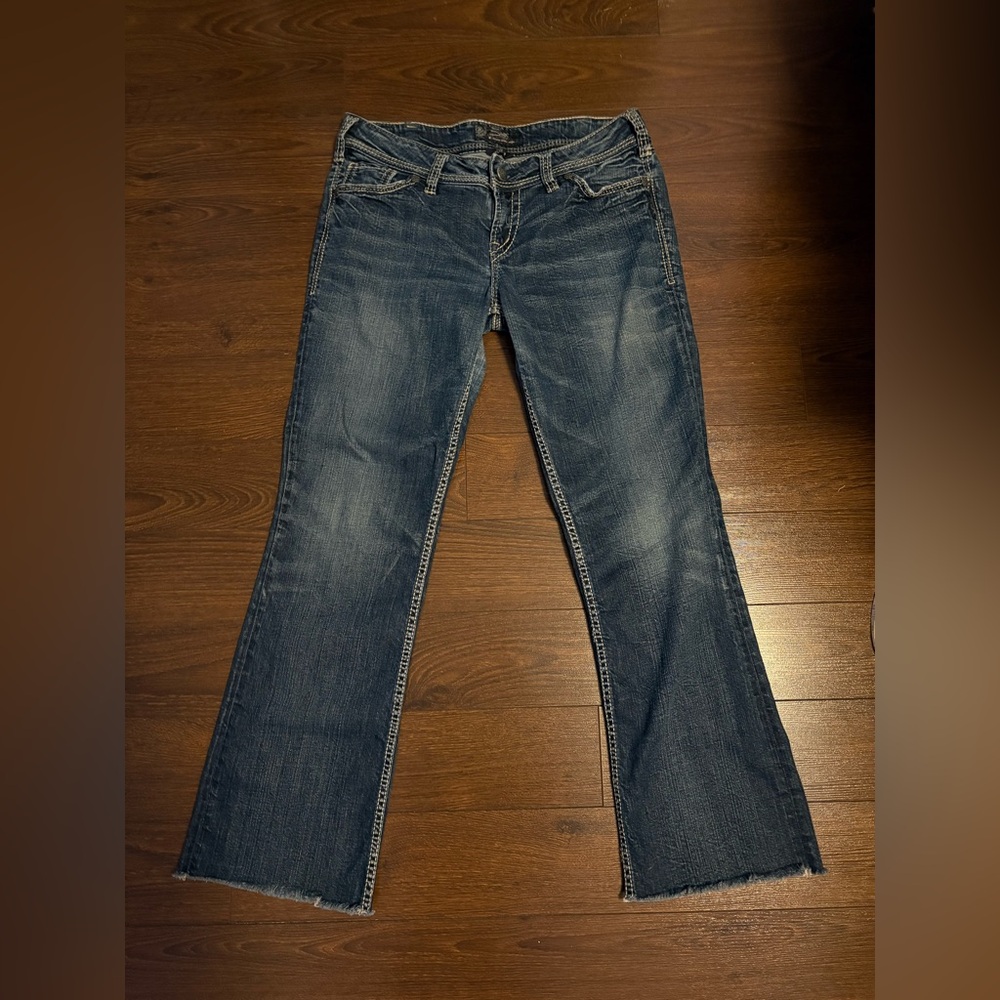 vintage silver low rise bootcut jeans